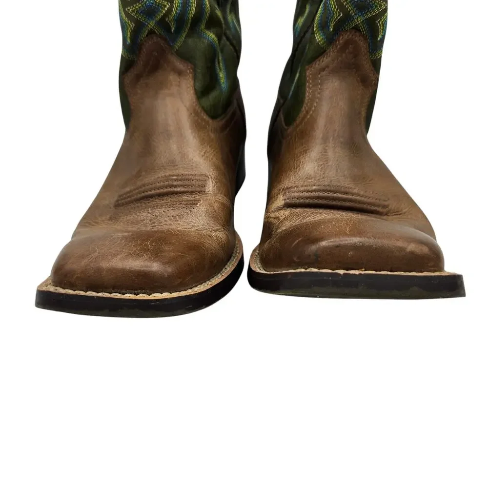 Ariat Pace Setter Leather Western Boots‎ Baked Cookie Green Kid's Size 5.5